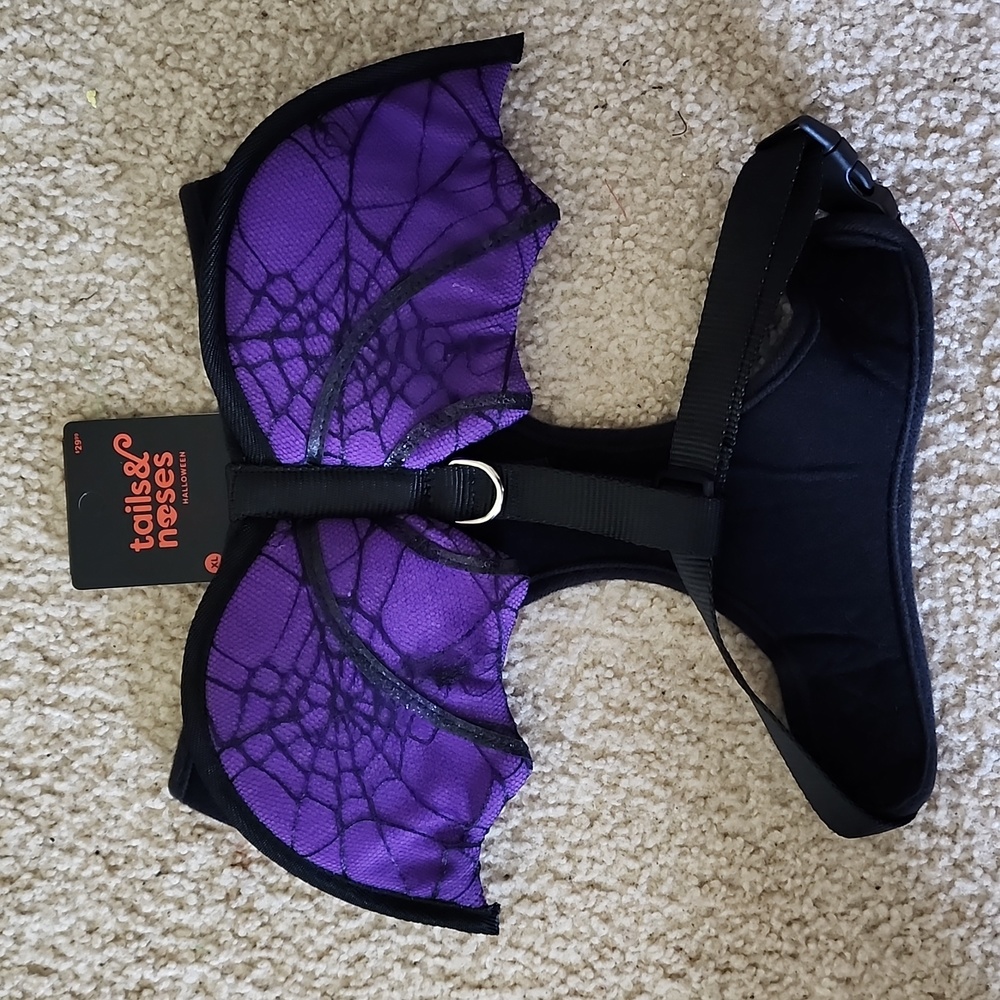 Pet Halloween costume purple Bat Wings